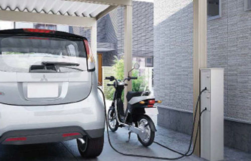 ガレージ リフォーム サンエクス EV用充電ポール01