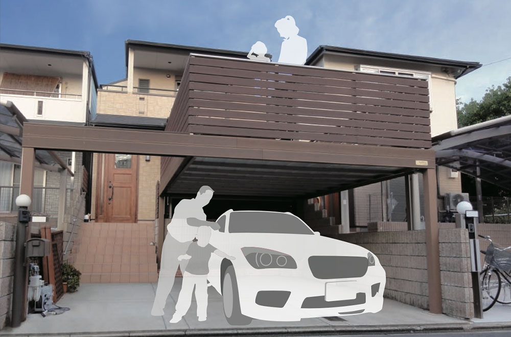 ガレージ リフォーム サンエクス ウッドガレージ02